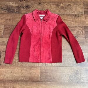 Coldwater creek Womens full zip jacket red PM medium petite
